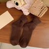 Calcetines de Terciopelo Australiano de Color Sólido para Niños Otoño e Invierno con Forro Polar Gruesos Cálidos para Dormir Calcetines de Luna Felpa Apilada Invierno Calcetines de Tubo Medio