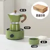Cafeteira Italiana Moka Pot para Casa Cafeteira Manual para Café Máquina de Café Conjunto para Fogão Elétrico Cerâmico de Exterior Pequeno Eletrodoméstico de Extração Café