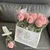 Ramo de Tallo de Chenilla Rosa Terminado Flor Hecha a Mano Niñas de las Flores Día de San Valentín 520 Enviar Novia Regalo de Cumpleaños Venta al por Mayor