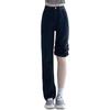 Jeans Negros para Mujer Otoño e Invierno 2025 Forrados de Polar Tallas Grandes Cintura Alta Sueltos Adelgazantes Pierna Ancha Rectos