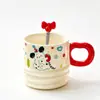 Nueva taza de cerámica creativa con diseño de cachorro de dibujos animados de animal de una sola taza para niños y oficinistas, taza de bebida práctica, pequeño regalo