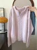 Suéter rosa suave de punto trenzado estilo coreano para mujer, otoño e invierno, diseño engrosado, único y de corte holgado, top de punto suave y cómodo