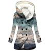 Gabardina de invierno para mujer, nueva 2023, gruesa, de imitación de cordero, estilo europeo y americano, con costuras florales, venta al por mayor, con capucha