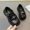 Zapatos de piel para niña 2026 nuevos zapatos de princesa para primavera y otoño zapatos negros sencillos para niña mocasines grandes para estudiantes zapatos para niños