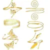 Directo de fábrica juego de diez piezas de líneas irregulares hojas en relieve brazalete de brazo tendencia de moda geométrico pulsera abierta mujer