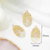 Brincos pingente geométricos simples vazados com diamante, banhados a cobre estilo coreano, ouro 14k real, material para acessórios de joias DIY