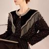 Vestido Qipao Versátil de Alta Qualidade, Estilo Novo Retrô, Elegante e Moderno, Xale de Seda Preto com Franjas N2056