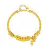 Rueda de la Fortuna Estilo Chino Nuevo Paz y Salud Pulsera Envuelto Cinco Emperadores Dinero Diseño para Mujer Elegante Gama Alta Estilo Chino Nuevo