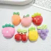 Novo tamanho pequeno cartoon brilhante frutas alimentos e jogar artesanal DIY creme cola acessórios para o cabelo celular shell resina acessórios atacado