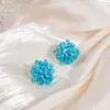 Pendientes de Flor Coloridos de Primavera y Verano Hechos a Mano con Cuentas de Cristal Tejidos Piña Cereza Roja Largos Versátiles