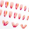 Comércio exterior Europeu e Americano Moda Ripple Temperamento Peças de Manicure Rosa Vermelho Listras Irregulares Nicho Amêndoa Desgaste Armadura