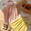 Vestido sin mangas para niña bordado con flores francesas 2026 Verano Nuevo Estilo Vestido de Sol para Niños Vestido Dulce de Princesa Estilo K