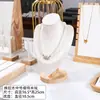 Soporte para Joyería de Nogal Soporte para Exhibición de Collares en el Cuello Modelo de Retrato Estante para Joyería Máscara para Cuello de Collar Accesorios de Exhibición para Mostrador