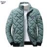 Abrigo acolchado de algodón para hombre, invierno, nuevo abrigo cálido con forro polar y rombos acolchado de algodón, estilo coreano, moderno, cuello alto corto, para jóvenes, disponible en stock