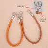 Correa de muñeca única de cuero PU nuevo, cordón para teléfono, cadena de mano colorida versátil de doble hebilla, accesorio de cadena para teléfono