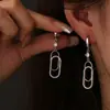 Colar Novo Estilo Encaixável com Anéis de Diamante para Mulheres, Anéis Duplos Ovais Geométricos, Brincos de Diamante com Temperamento, Brincos, Atacado Douyin