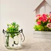 Mini Garrafa de Vidro Abóbora com Argola de Ferro e Rolha de Madeira, Garrafa de Manutenção, Em Estoque do Fabricante, Vaso Suspenso para Orquídeas, Recipiente Hidropônico