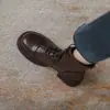 Botas Martin de piel suave para mujer, estilo británico, nuevas botas de felpa con suela gruesa para otoño e invierno 2026, botines cortos de algodón afelpado