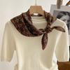 2024 Moda Floral Artística Elegante Cuadrado Pequeño Decoración que Reduce la Edad Primavera y Otoño Bufanda Profesional Bufanda Pequeña Chal para protegerse del frío