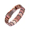 Pulsera antigua de cobre rojo más vendida transfronteriza con cierre de reloj, moda vintage finamente tallada en forma de cruz, joyería magnética completa para parejas al por mayor