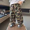 Pantalones de Trabajo Camuflados para Niños de Primavera y Otoño Estilo Coreano Pantalones de Guadaña Sueltos Atractivos para Niños Pantalones de Otoño para Bebé Comercio Exterior