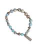 Pulseira de Contas Coloridas Contrastantes Nova de Verão para Mulheres Design Nicho Ins Sensação de Design Elástica Luxo Leve Celebridade da Internet Pulseira Elegante