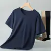 Camiseta de Manga Corta de Modal para Hombre 2026 Nuevo Verano Antibacteriana y Antiácaros Seda de Hielo Cuello en V Parte Superior con Sensación de Hielo Secado Rápido Mangas Medias