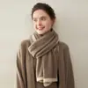 Bufanda 100% cachemira pura, simple y elegante, proporciona calidez y protección contra el frío, de longitud media, suave y amigable con la piel, bufanda grande tejida