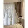 Cortina de terciopelo elegante de alta gama estilo francés, estilo crema, con sombreado, para dormitorio, sala de estar, 2023