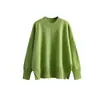 Suéter Crewneck Transfronteiriço Feminino Outono e Inverno Novo Cor Sólida Suéter de Gola Alta Transfronteiriço Manga Longa Slim-fit Solto Camisa Básica