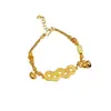 Joyería de Cobre Chapado en Oro Estilo Chino Nuevo con Monedas de los Cinco Emperadores y Pulsera de Calabaza Enrollada para Mujer, Lujo Ligero de Nicho con un Diseño de Alta Gama