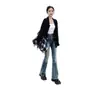 Moda 2024 Nueva Llegada Moda Versátil Cintura Alta Alta Elasticidad Alta Elasticidad Pantalones Herradura Ciber Populares Jeans Forrados de Polar Engrosados