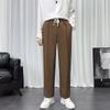 Pantalones casuales holgados para hombre, pantalones rectos con colgante para hombre, nuevo estilo coreano 2024, pantalones casuales de marca de moda, pantalones de piso