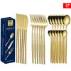 Nuevo Juego Transfronterizo Portugal de 24 Piezas Acero Inoxidable Vajilla Traje Dorado Hotel Cuchillo para Bistec, Tenedor y Cuchara Caja de Regalo Traje