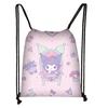 Nueva Bolsa de Cordón Kuromi para Estudiantes, Bolsa de Cordón Portátil de Gran Capacidad, Mochila Casual Exterior de Poliéster, Venta al por Mayor Transfronteriza