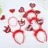 2026 Diadema de Corazón con Lentejuelas Rojas para el Día de San Valentín Transfronterizo Decoración para Fotos de Fiestas y Festivales Tocado Venta al por Mayor en Stock