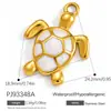 Acessórios de Joias de Aço Inoxidável Transfronteiriços Estilo Retrô Retrato Fotográfico Pérola com Gotejamento de Óleo Borboleta Coração Banhado com Ouro Real 18K