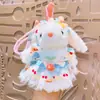 Colgante de Conejo Lindo de Dibujos Animados Vestido Cruzado Juguete de Peluche Decoración para Bolso de Niña Llavero de Muñeca Regalo de Cumpleaños Muñeca