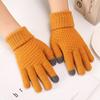 Guantes con Pantalla Táctil para Mujer en Invierno, Forrados de Felpa y Algodón Engrosado, Cálidos y a Prueba de Frío, Guantes de Punto para Ciclismo con Patrón de Piña para Otoño e Invierno, Adecuados para Hombres