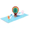 Día de San Valentín Chino Tarjeta de Felicitación Estéreo Deseos de Cumpleaños Regalo Creativo Coreano Globo Aerostático Impreso a Color 3D Tarjeta Pequeña Lote de Amazon