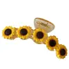 Europeo y Americano Transfronterizo Nuevo Girasol Pinza Grande Linda Versátil Flor Horquilla Cuerda para el Cabello Margarita Más Vendido Accesorios para el Cabello