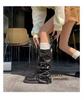 Botas Nicho Femininas, Botas da Moda Início do Outono, Botas Altas, Botas da Moda Francesa, Botas Médias Retrô de Salto Grosso Cowboy Ocidental