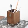 Portaplumas de Madera Maciza de Nogal Negro Más Vendido Transfronterizo, Inserto de Pluma Cuadrado de Madera Natural Creativo, Caja de Almacenamiento Vertical para Escritorio, Venta al por Mayor de Papelería