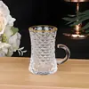 Comercio Exterior Estilo Turco Taza con Asa de Vidrio Taza para Té Negro Taza de Café Juego de Té Kung Fu Taza de Té con Asa Copa de Vino Asa Rota