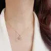 Collar con colgante de borla en forma de diamante, carácter de la suerte minimalista, moda japonesa y coreana, cadena para la clavícula versátil de lujo ligero personalizado, venta al por mayor