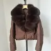 26 Nuevas Chaquetas de Plumas Cortas de Moda para Mujer Estilo Invierno para Figuras Pequeñas con Elegante Cuello Oversize de Piel de Zorro Real