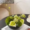 Centro de Mesa de Lujo Artificial para Restaurante Mesa Redonda con Plato Giratorio, Banquete de Hotel y Arreglo Floral para Restaurante