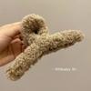 Pinza para el pelo de cordero con cabeza trasera de felpa para mujer, grande, de alta gama, con forma de tiburón, accesorios para el pelo de otoño e invierno.