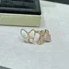 26 Novos Modelos de Anéis de Borboleta Azul Lápis Lazúli, Anel Aberto da Sorte Estilo Van Cleef Ouro V, Artesanato de Precisão CNC, Banhado a Ouro 18K, Conserva a Cor