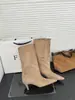 Botas de Mujer de Caña Media con Punta Fina Sencillas Otoño/Invierno 2026 Botas de Mujer de Piel de Ante de Pierna Recta